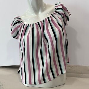 Forever 21 Multicolor Striped Off-Shoulder Blouse